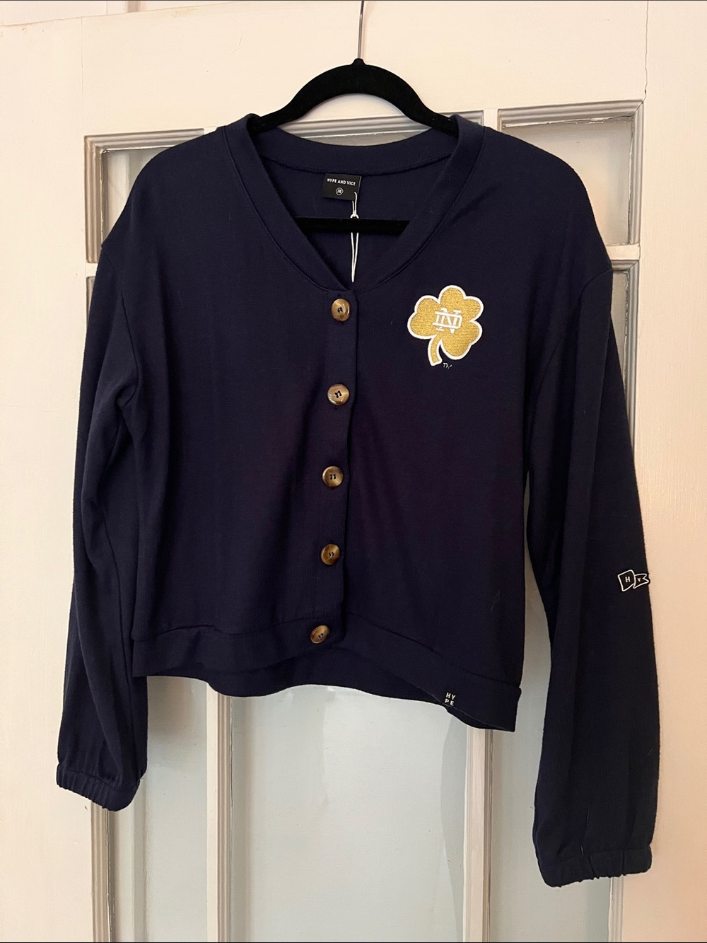 Hype & Vice Navy Notre Dame Cardigan